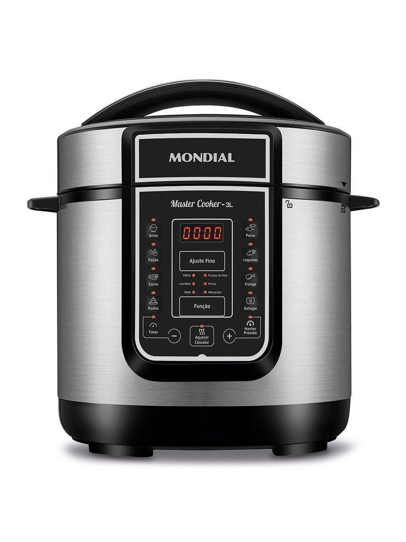 Panela de Pressão Elétrica Digital Master Cooker Mondial PE-40 – Preto/Inox – 127V