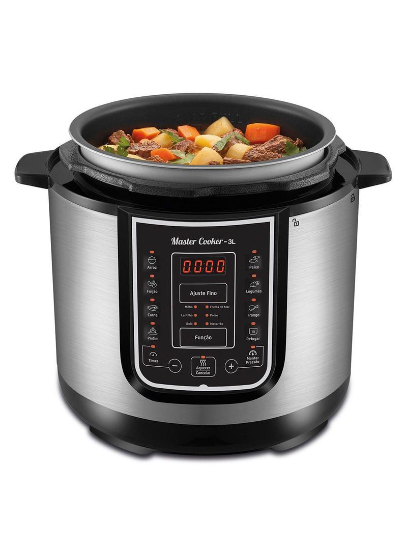 Panela de Pressão Elétrica Digital Master Cooker Mondial PE-40 – Preto/Inox – 127V