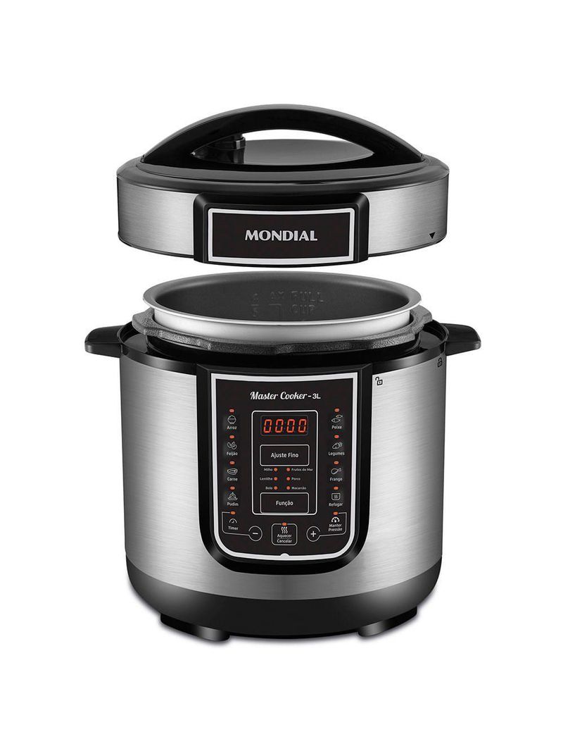 Panela de Pressão Elétrica Digital Master Cooker Mondial PE-40 – Preto/Inox – 127V
