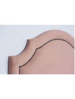 Cabeceira Solteiro Provençal Luxo 90X60 Rosê Tachas Fumê