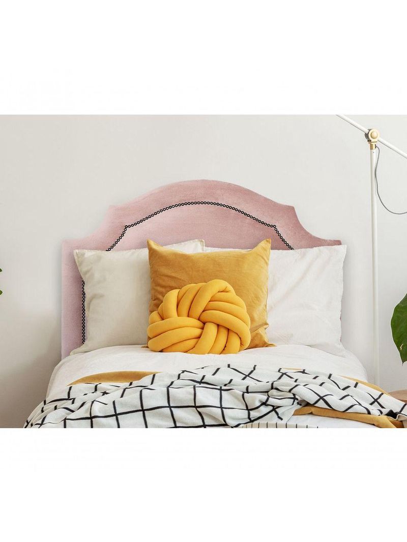 Cabeceira Solteiro Provençal Luxo 90X60 Rosê Tachas Fumê