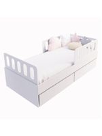 Cama Solteiro  02 Gavetas Grades E Cabeceira Megamobilia