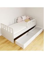 Cama Solteiro  02 Gavetas Grades E Cabeceira Megamobilia