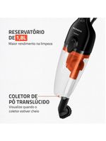 Aspirador De Pó Turbo Cycle  Mondial Preto/laranja 60hz 1500W Ap-40-b 127V