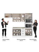 Cozinha Completa Milla Pop 100% Mdf Armário E Balcão Branco Carraro