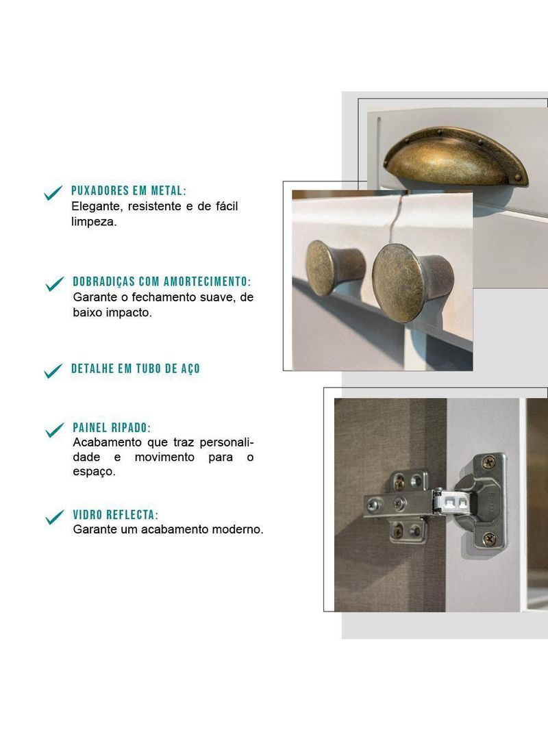 Cozinha Completa Milla Pop 100% Mdf Armário E Balcão Branco Carraro