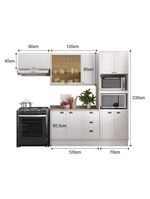 Cozinha Completa Milla Pop 100% Mdf Armário E Balcão Branco Carraro