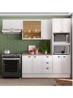 Cozinha Completa Milla Pop 100% Mdf Armário E Balcão Branco Carraro