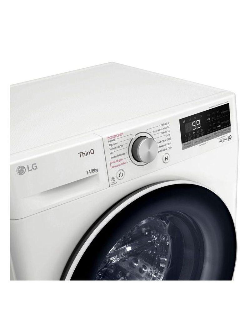 Lava e Seca LG Smart VC4 14kg Branca com Inteligência Artificial AI DD™ CV5014WC4 – 127V