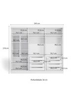 Guarda-roupa Casal 100% Mdf Kappesberg 3 Portas De Correr 8 Gavetas Branco