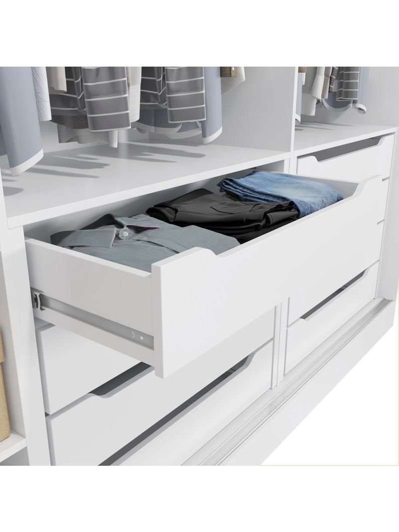 Guarda-roupa Casal 100% Mdf Kappesberg 3 Portas De Correr 8 Gavetas Branco