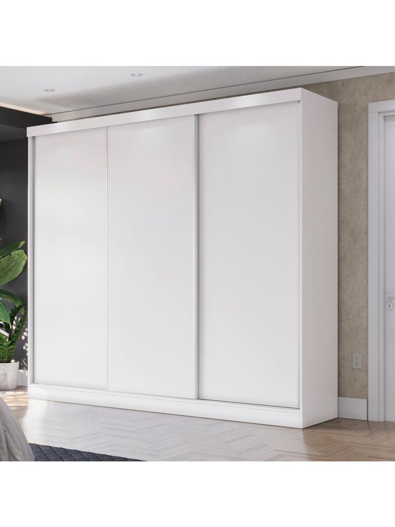 Guarda-roupa Casal 100% Mdf Kappesberg 3 Portas De Correr 8 Gavetas Branco