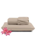 Jogo Cama Lençol Unique Solteiro 400 Fios Ponto Palito 2 Peças - Avelã