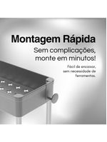 Estante Móvel Compacta 4 Andares em Plástico Cinza com Rodas Giratórias