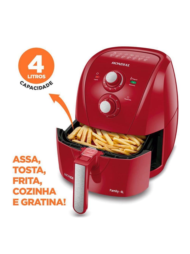Fritadeira a Ar Mondial AFN-40-FR – 127V – Vermelha