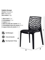 Cadeira Gruvyer Preta Sala Cozinha Jantar