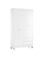 Berço Americano Lila Com Colchão Gazin E Guarda Roupa Ternura Baby 4 Portas Branco Flex - Incorplac