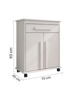 Armário Balcão Multiusocom Rodízios Chile Branco RV Móveis