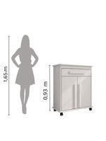 Armário Balcão Multiusocom Rodízios Chile Branco RV Móveis