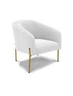 Sofá Namoradeira E Poltrona Pé Ferro Dourado Stella Bouclê D03 - D'rossi Cor Off White