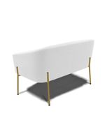 Sofá Namoradeira E Poltrona Pé Ferro Dourado Stella Bouclê D03 - D'rossi Cor Off White