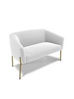 Sofá Namoradeira E Poltrona Pé Ferro Dourado Stella Bouclê D03 - D'rossi Cor Off White