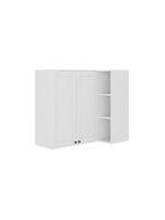 Armário Aéreo De Canto Milla Mdf 2 Portas Branco 80 Cm Carraro