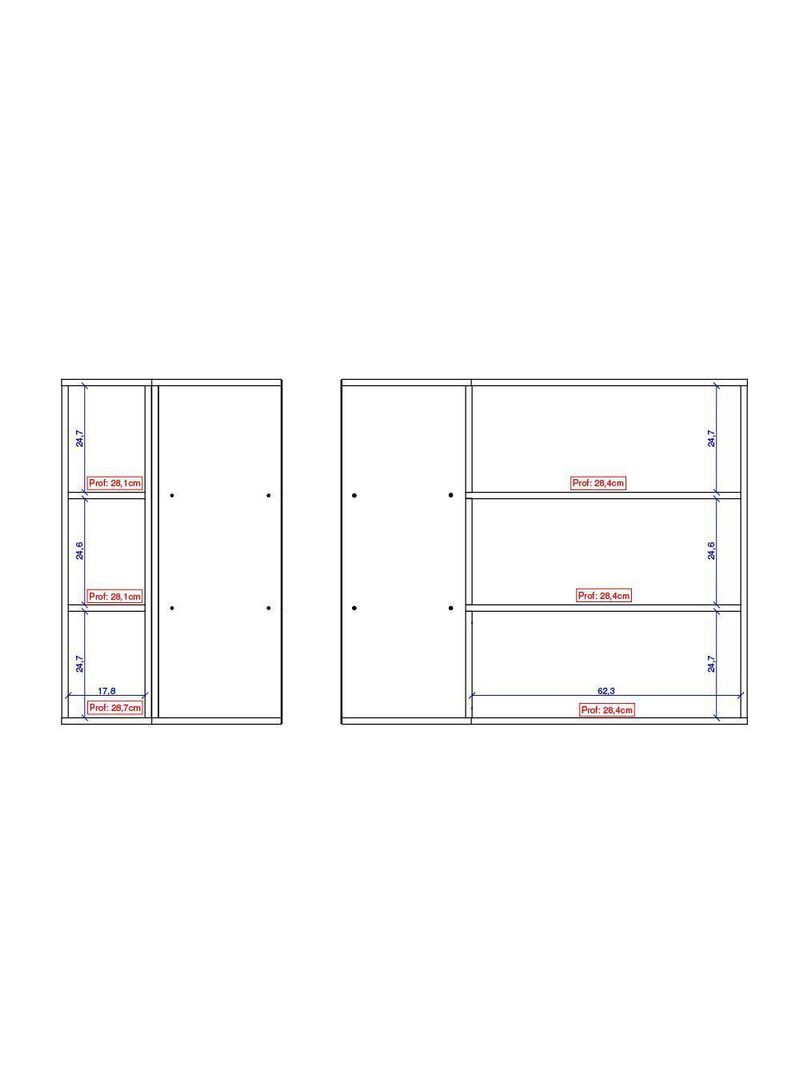 Armário Aéreo De Canto Milla Mdf 2 Portas Branco 80 Cm Carraro