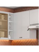 Armário Aéreo De Canto Milla Mdf 2 Portas Branco 80 Cm Carraro