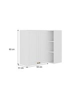 Armário Aéreo De Canto Milla Mdf 2 Portas Branco 80 Cm Carraro