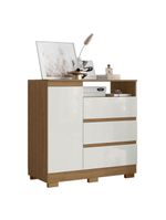 Guarda Roupa Casal Coimbra 2005138 Com Armário Multiuso New 2000192 E Cômoda 2014143 Atacama Off White - Aramóveis