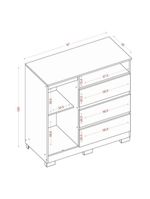 Guarda Roupa Casal Coimbra 2005138 Com Armário Multiuso New 2000192 E Cômoda 2014143 Atacama Off White - Aramóveis