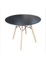 Conjunto De Jantar Mesa Eiffel Preta + 6 Cadeiras Eiffel