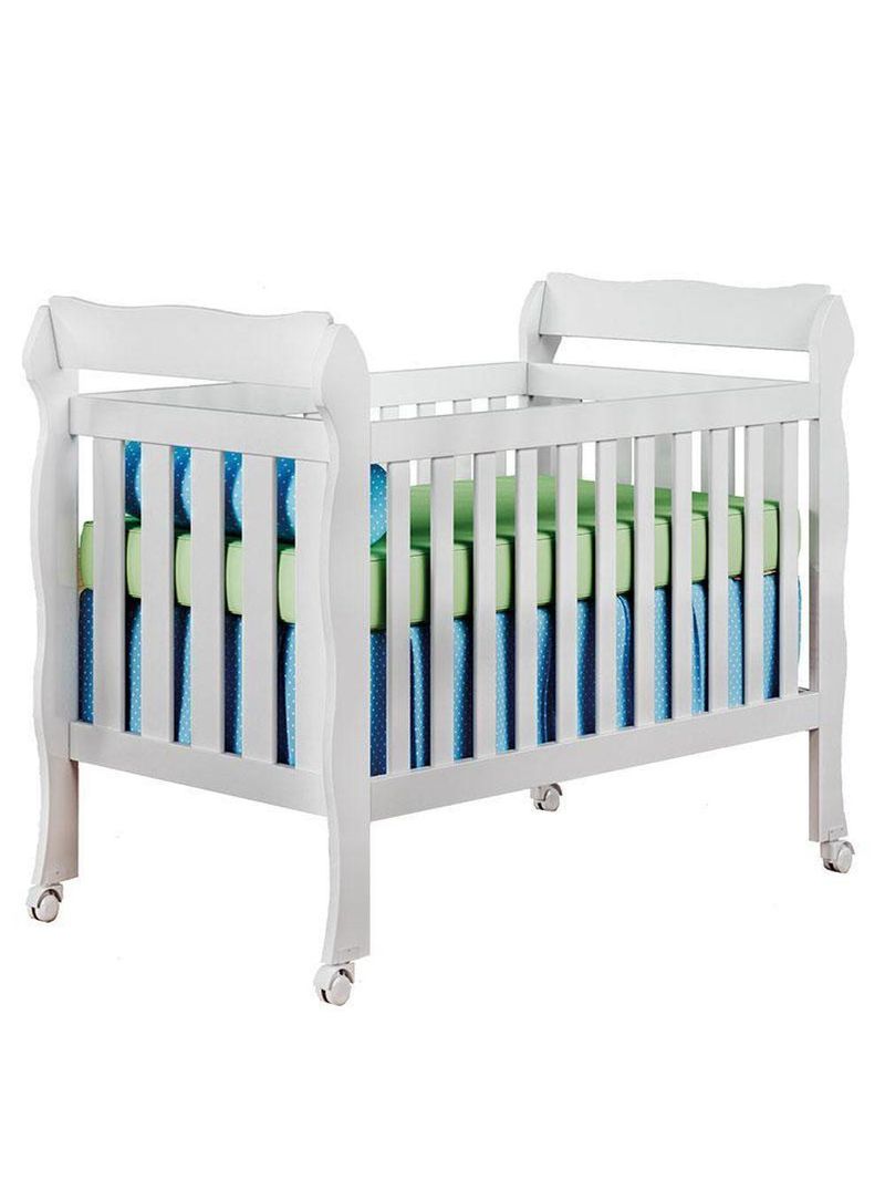 Quarto De Bebê Mariah 3p Com Berço Lila Branco Brilho Com Colchão - Carolina