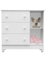 Quarto De Bebê Mariah 3p Com Berço Lila Branco Brilho Com Colchão - Carolina