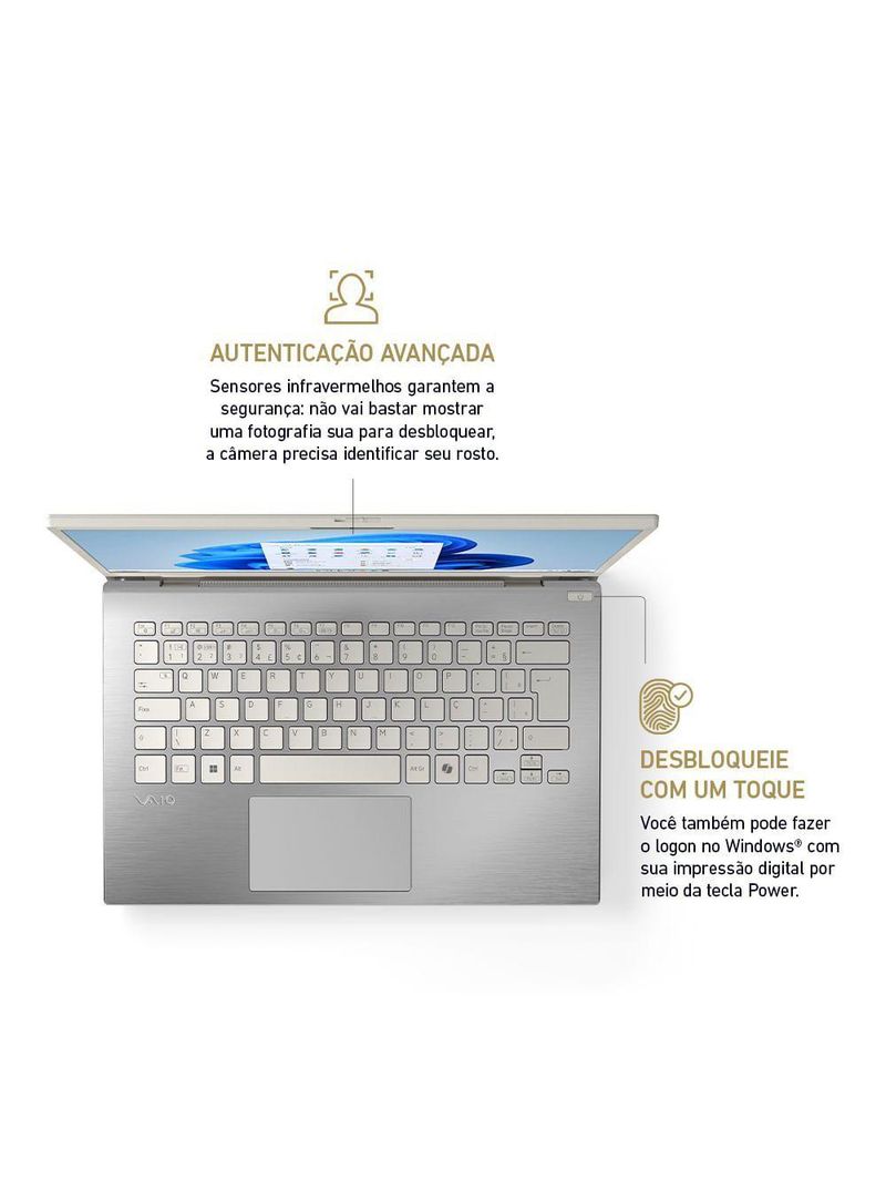 Vaio F14 Intel Core™ i7-1355U Windows 11 Home 32GB RAM 512GB SSD 14'' Full HD IPS Branco