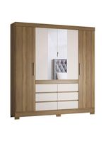 Cômoda Montevidéu e Guarda Roupa Casal Cádis Amêndola Off White - Demóbile