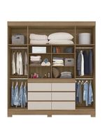 Cômoda Montevidéu e Guarda Roupa Casal Cádis Amêndola Off White - Demóbile