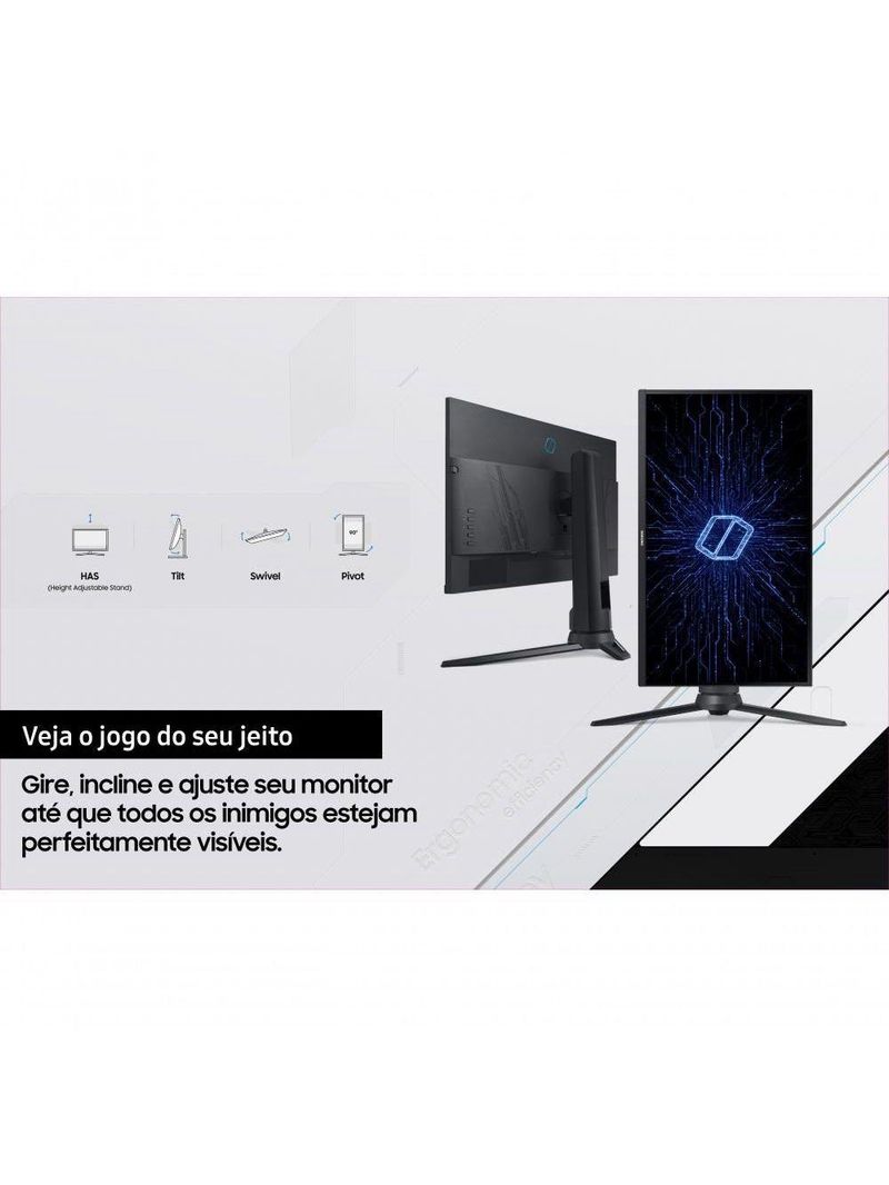 Monitor Odyssey G3 24 Samsung LCD com 4000:1 De Contraste LF24G35TFWLXZD