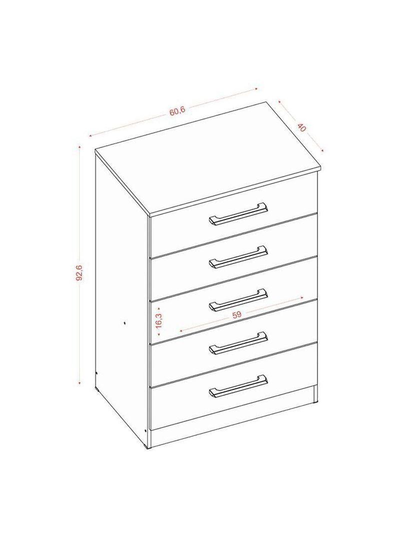 Cômoda 2014140 e Guarda Roupa Casal Coimbra 2005138 Atacama Grafite - Aramóveis