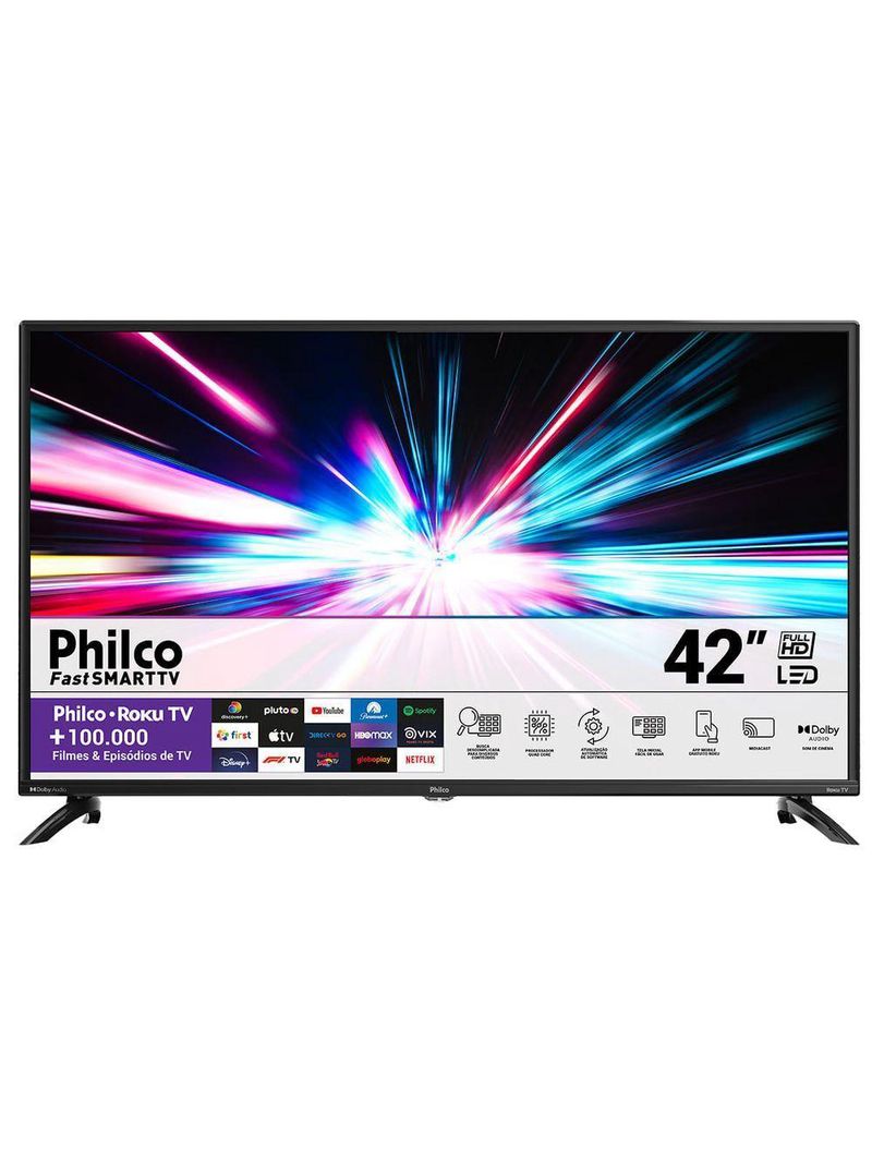 Smart TV 42” Philco LED Roku TV Dolby Áudio PTV42G6FR2CPF Bivolt