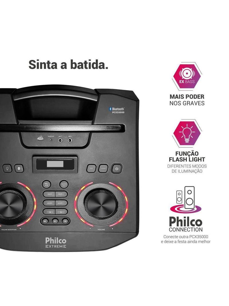 Caixa De Som Amplificada 3500W Philco Connection PCX35000 Bivolt