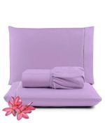 Jogo Cama Lençol Unique Queen 400 Fios Ponto Palito 3 Peças - Lilás