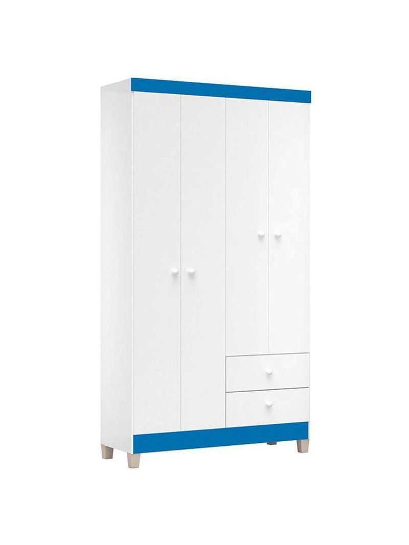 Berço Americano Lila Com Colchão E Guarda Roupa Ternura Baby 4 Portas Branco Flex - Incorplac