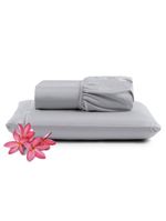 Jogo Cama Lençol Unique Solteiro 400 Fios Ponto Palito 2 Peças - Cinza