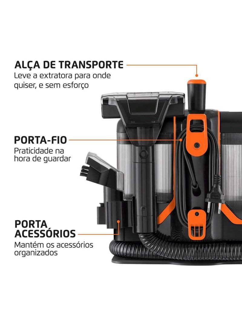 Extratora E Higienizadora Portátil Deep Cleaner II Mondial 1800W EXP-02-O 220V 60hz