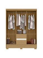 Guarda Roupa Casal Coimbra 2005138 Com Armário Multiuso New 2000191 E Cômoda Milão Atacama Off White - Aramóveis