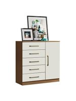 Guarda Roupa Casal Coimbra 2005138 Com Armário Multiuso New 2000191 E Cômoda Milão Atacama Off White - Aramóveis