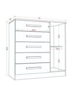 Guarda Roupa Casal Coimbra 2005138 Com Armário Multiuso New 2000191 E Cômoda Milão Atacama Off White - Aramóveis