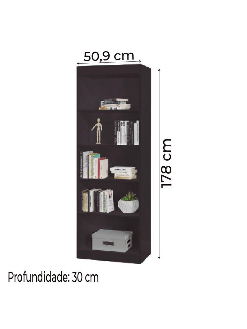 Estante Livreiro Multiuso 4 Prateleiras Preto